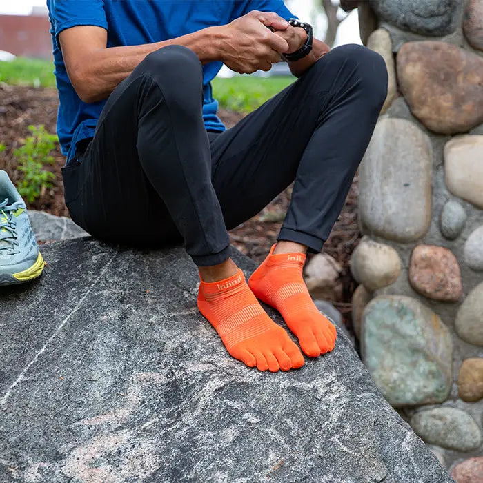 Injinji Run Light Weight No Show Mens Flame - Barefoot Junkie