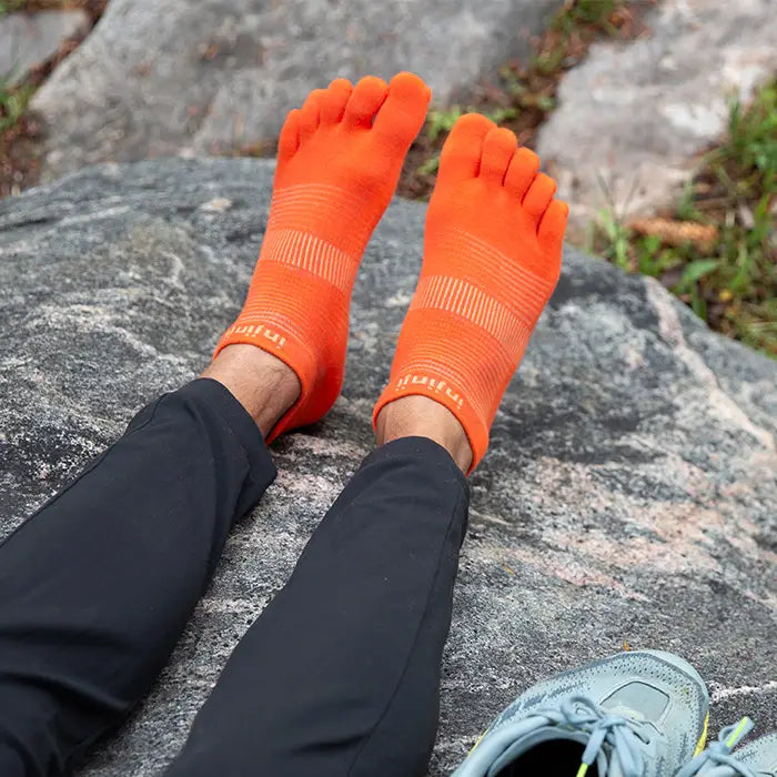 Injinji Run Light Weight No Show Mens Flame - Barefoot Junkie