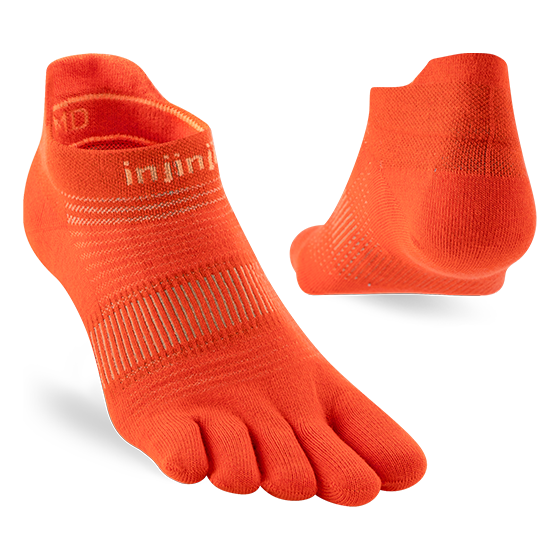 Injinji Run Light Weight No Show Mens Flame - Barefoot Junkie
