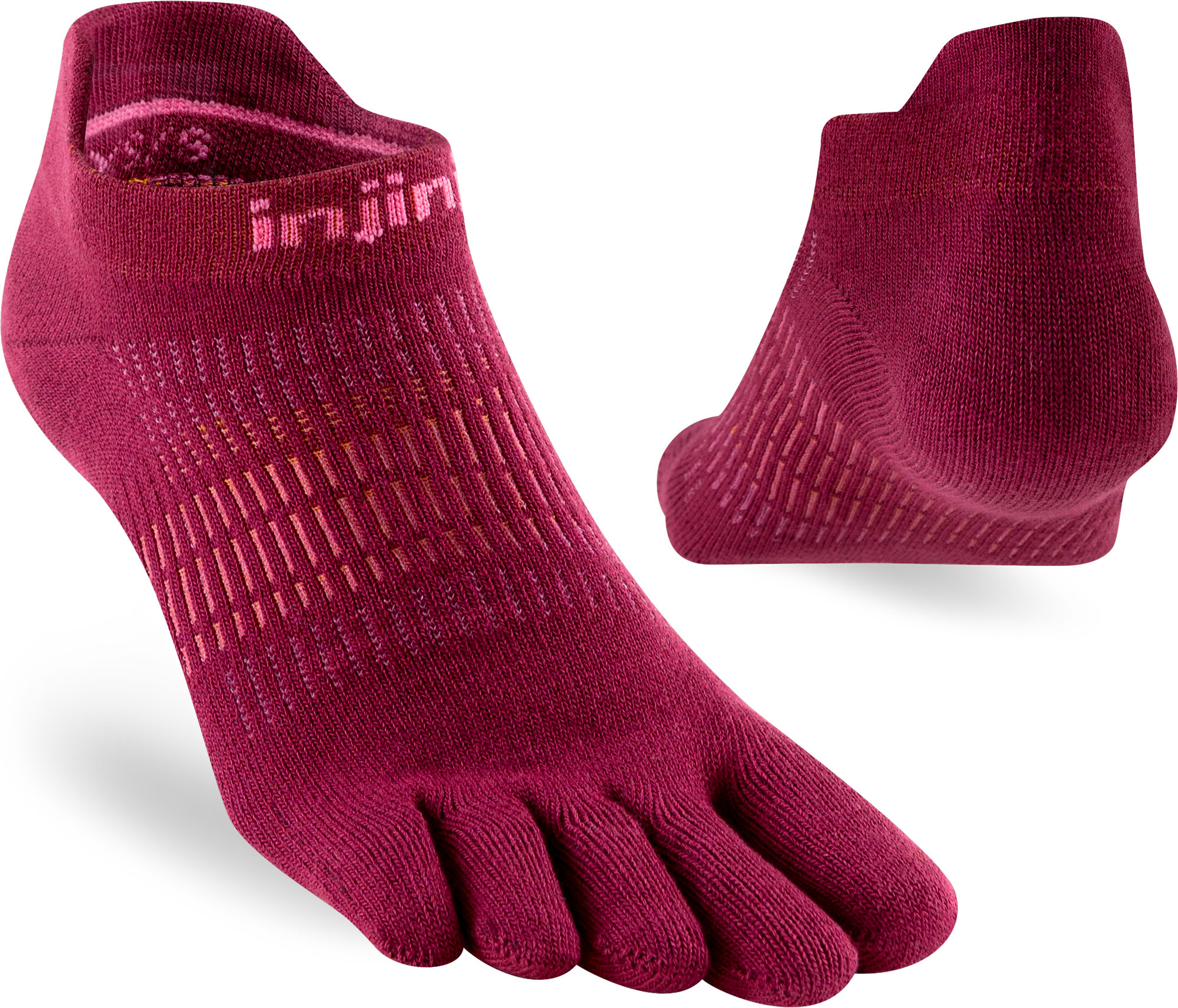 Injinji Toe Socks - Injinji UR Ladies Light Weight No Show Beetroot (NEW 2024) - Barefoot Junkie - Injinji Socks