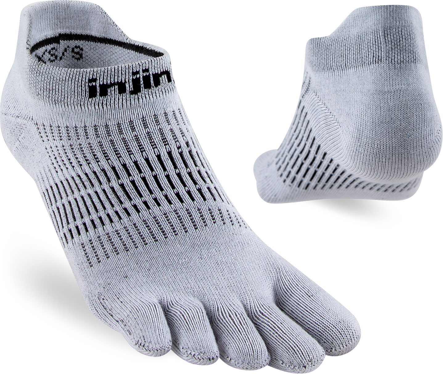 Injinji UR Light Weight No Show Womens Grey - Barefoot Junkie