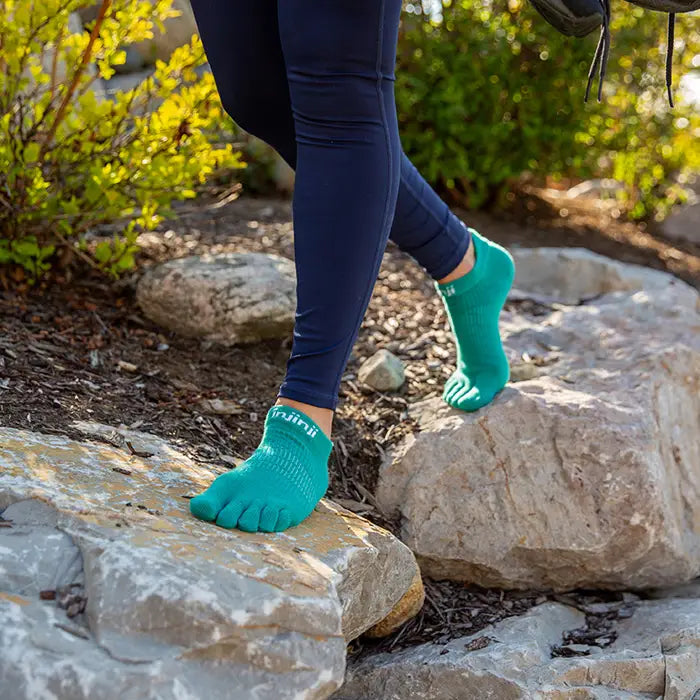 Injinji Run Light Weight No Show Womens Atlantis - Barefoot Junkie