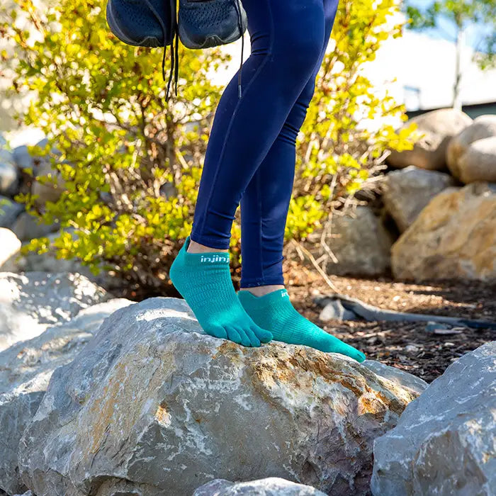 Injinji Run Light Weight No Show Womens Atlantis - Barefoot Junkie