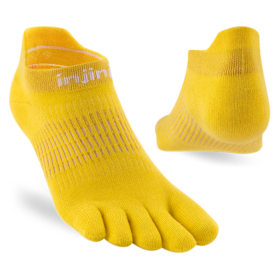 Injinji Run Light Weight No Show Womens Lemon - Barefoot Junkie