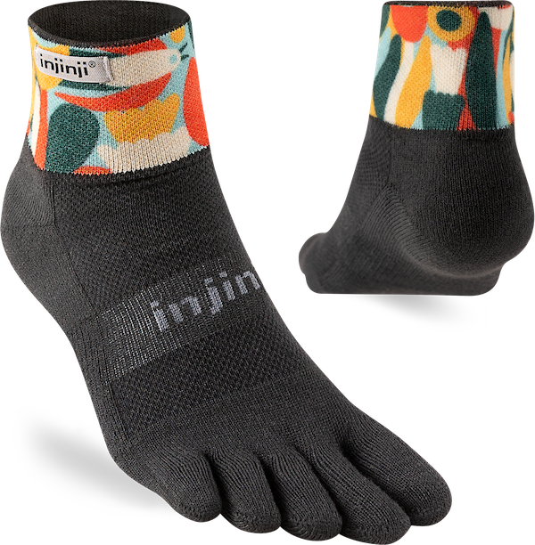 Injinji Toe Socks - Injinji Trail Midweight Mini Crew Mens Vernal (Artist Designed SS24) - Barefoot Junkie - Injinji Socks