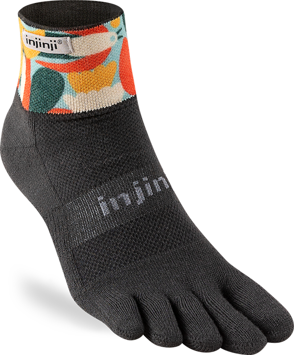 Injinji Toe Socks - Injinji Trail Midweight Mini Crew Mens Vernal (Artist Designed SS24) - Barefoot Junkie - Injinji Socks