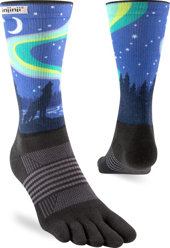 Injinji Trail Midweight Crew Women's Howl (Artist Designed SS25) - Barefoot Junkie