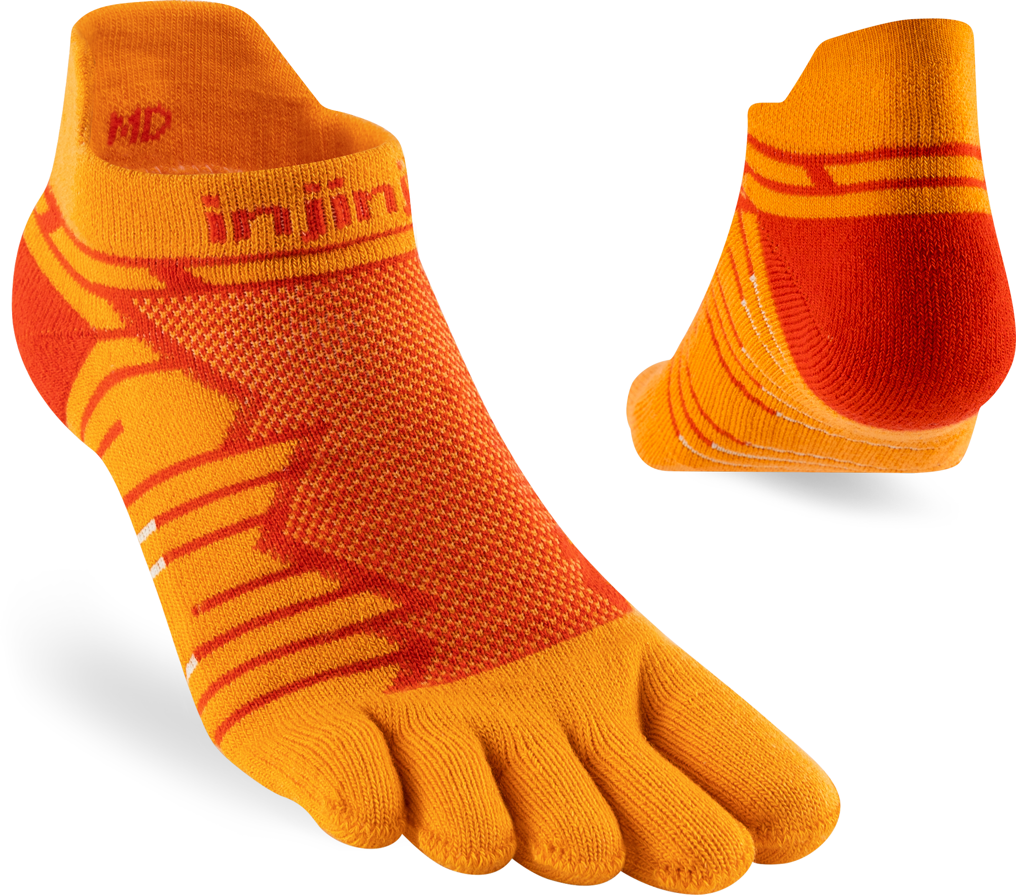 Injinji Toe Socks - Injinji Ultra Run No Show Desert Orange (NEW 2024) - Barefoot Junkie - Injinji Socks