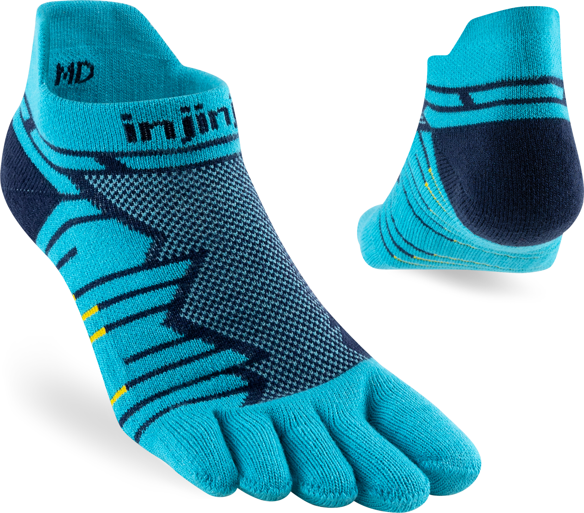Injinji Toe Socks - Injinji Ultra Run Mini Crew Pacific Blue(NEW 2024) - Barefoot Junkie - Injinji Socks