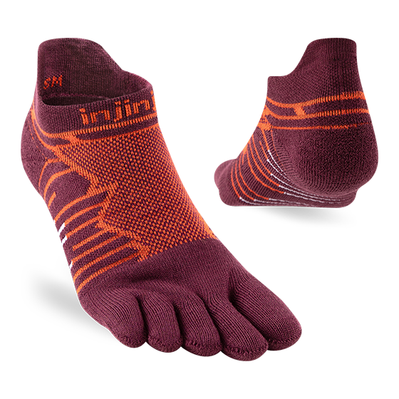 Injinji Ultra Run No Show Mens Mahogany - Barefoot Junkie