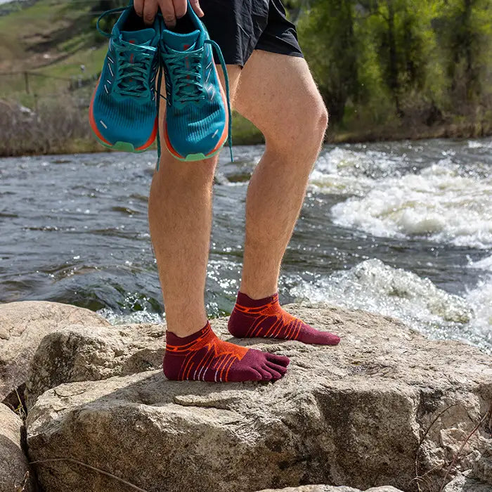 Injinji Ultra Run No Show Mens Mahogany - Barefoot Junkie