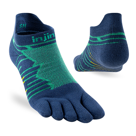 Injinji Ultra Run No Show Mens Poseidon - Barefoot Junkie
