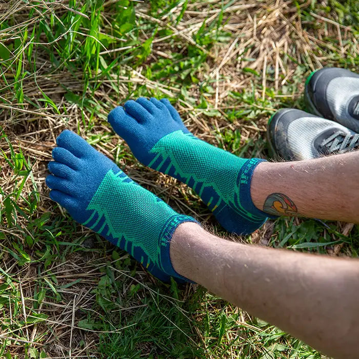 Injinji Ultra Run No Show Mens Poseidon - Barefoot Junkie