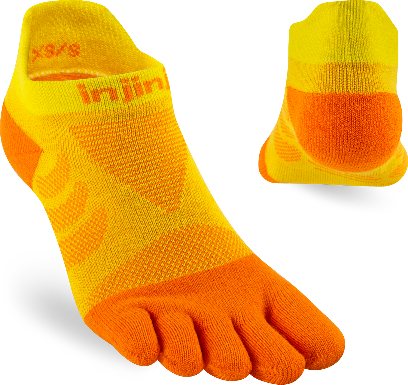 Injinji Toe Socks - Injinji Ultra Run No Show Sunflower (NEW 2024) - Barefoot Junkie - Injinji Socks