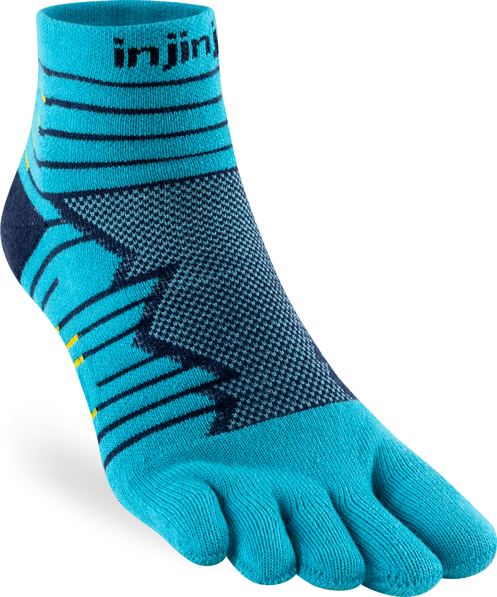 Injinji Toe Socks - Injinji Ultra Run Mini Crew Pacific Blue(NEW 2024) - Barefoot Junkie - Injinji Socks