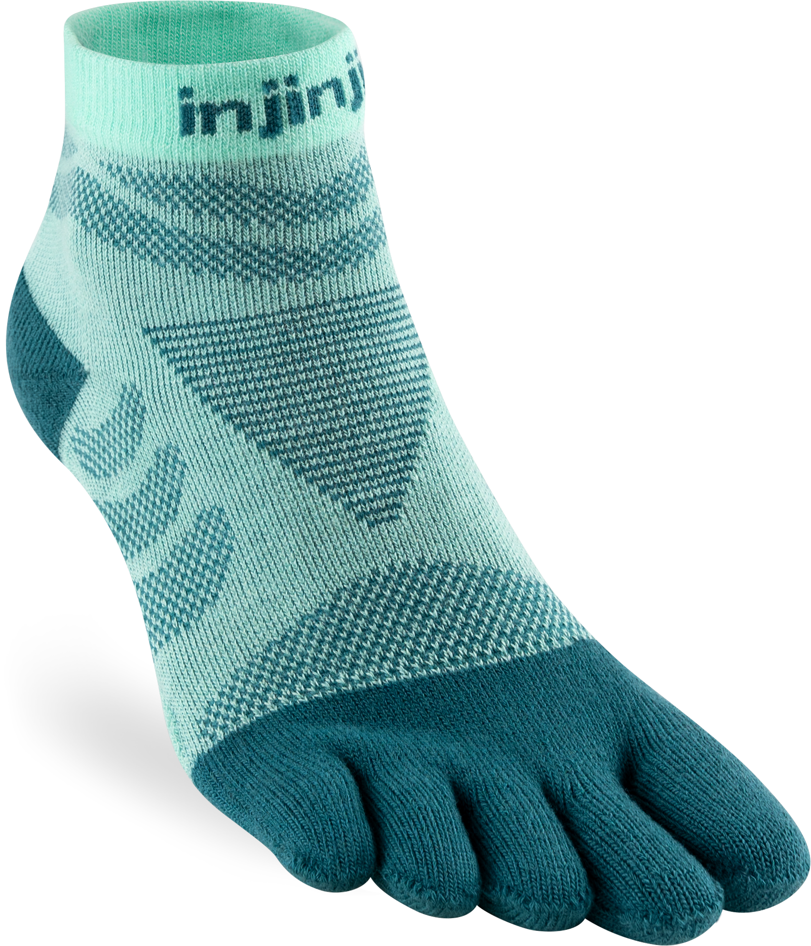 Injinji Toe Socks - Injinji Ultra Run Mini Crew Ladies Glacier (NEW 2024) - Barefoot Junkie - Injinji Socks