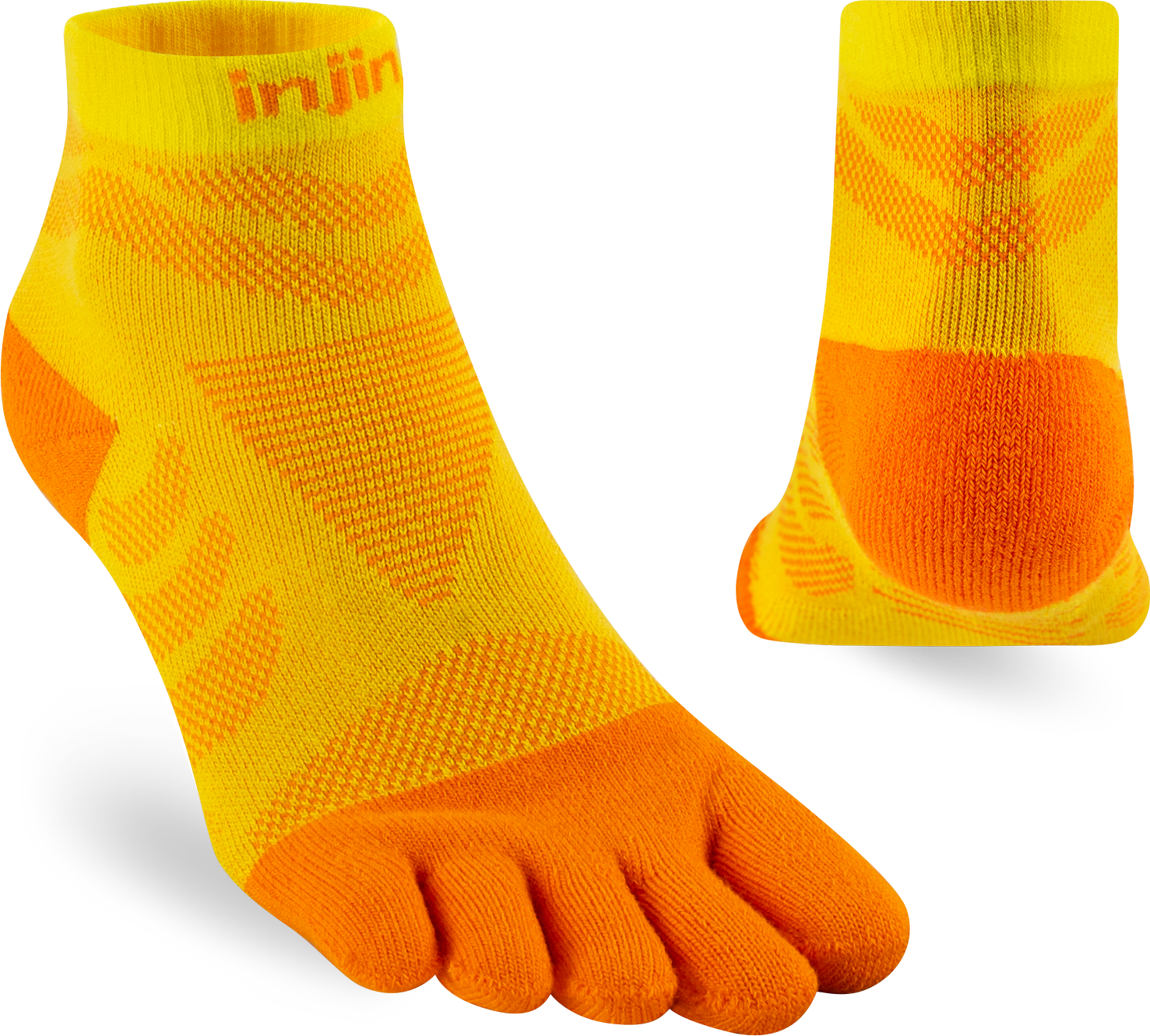 Injinji Toe Socks - Injinji Ultra Run Mini Crew Ladies Sunflower (NEW 2024) - Barefoot Junkie - Injinji Socks