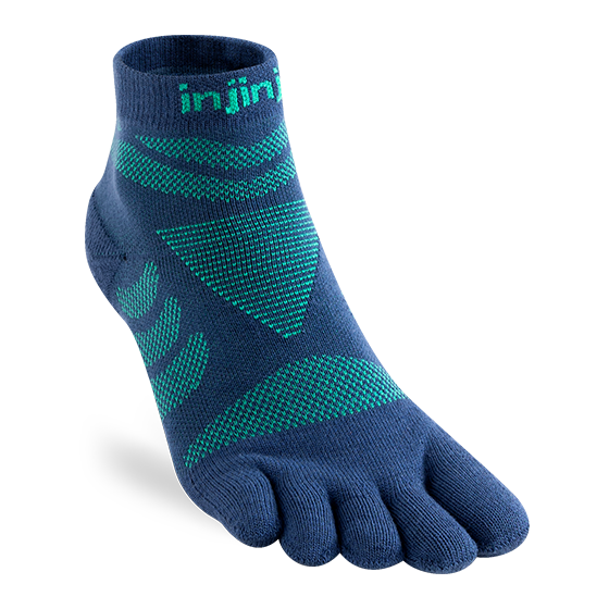 Injinji Ultra Run Mini Crew Womens Poseidon - Barefoot Junkie