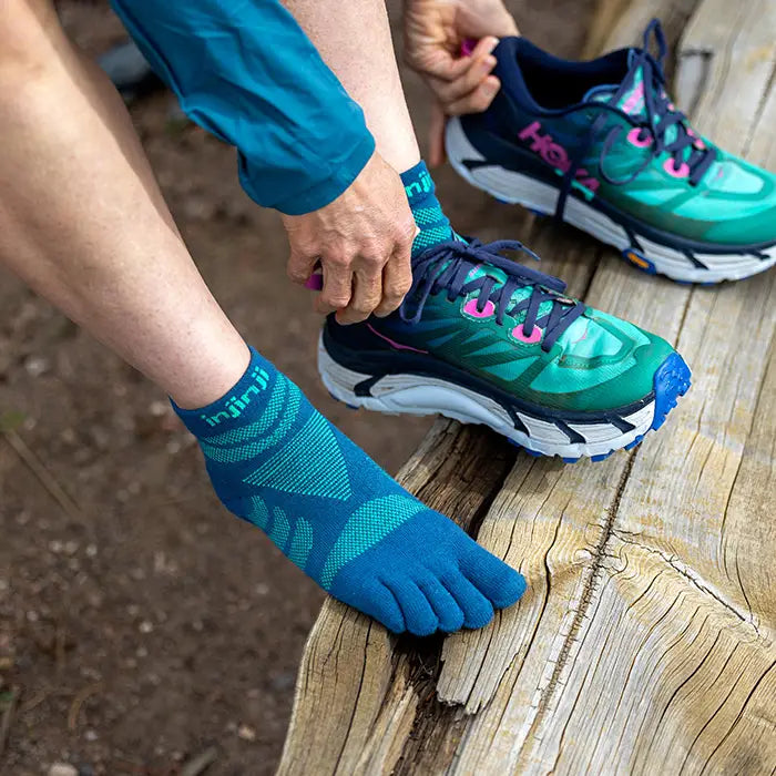 Injinji Ultra Run Mini Crew Womens Poseidon - Barefoot Junkie