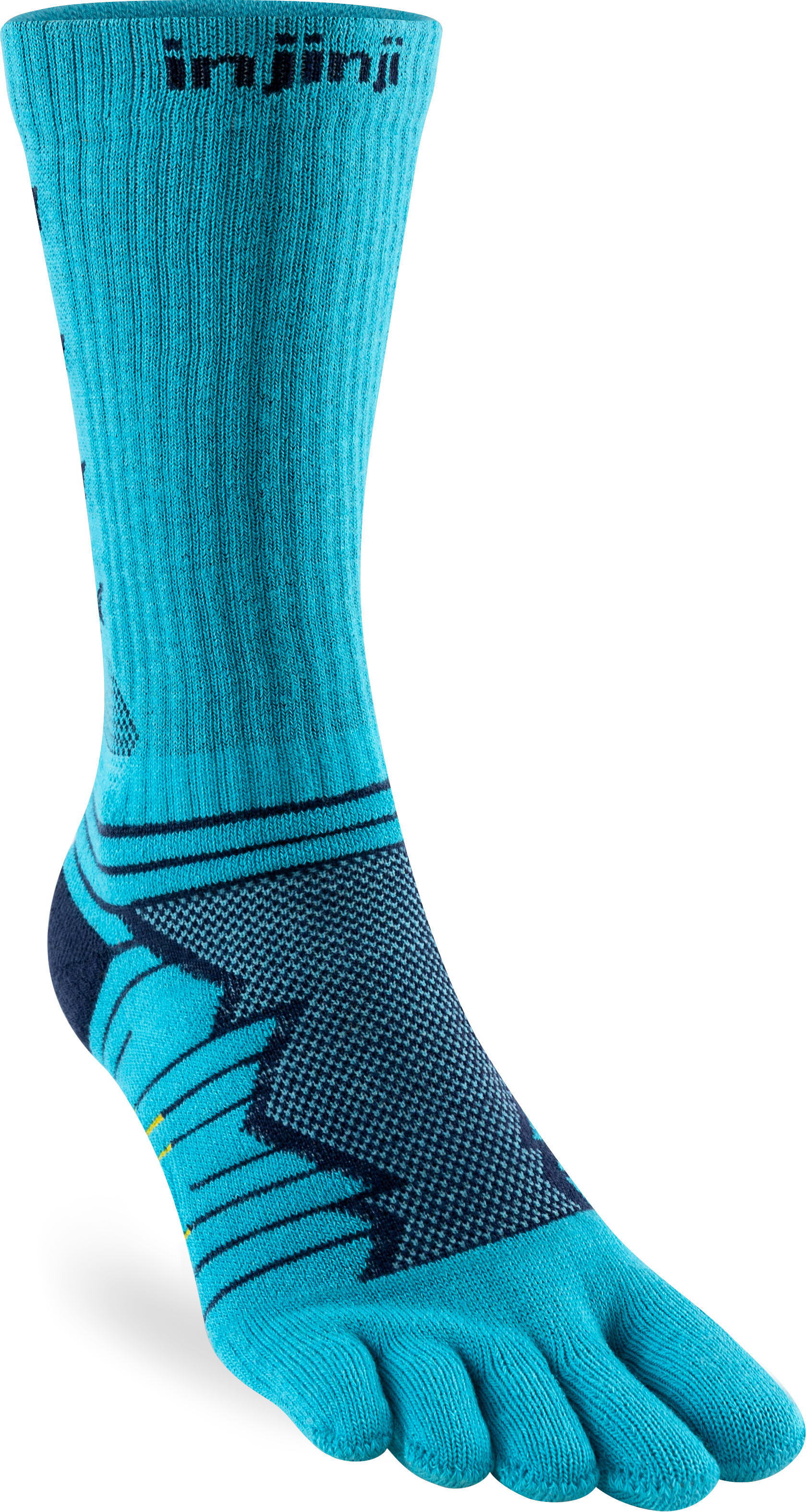 Injinji Toe Socks - Injinji Ultra Run Crew Pacific Blue (NEW 2024) - Barefoot Junkie - Injinji Socks