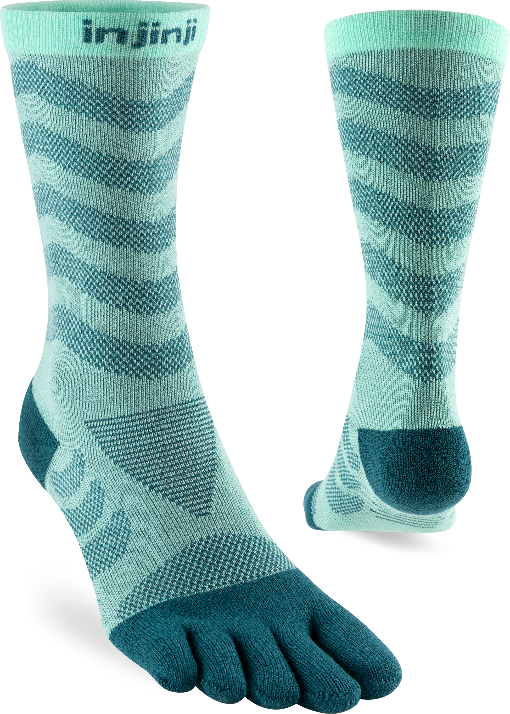 Injinji Toe Socks - Injinji Ultra Run Crew Ladies Glacier (NEW 2024) - Barefoot Junkie - Injinji Socks