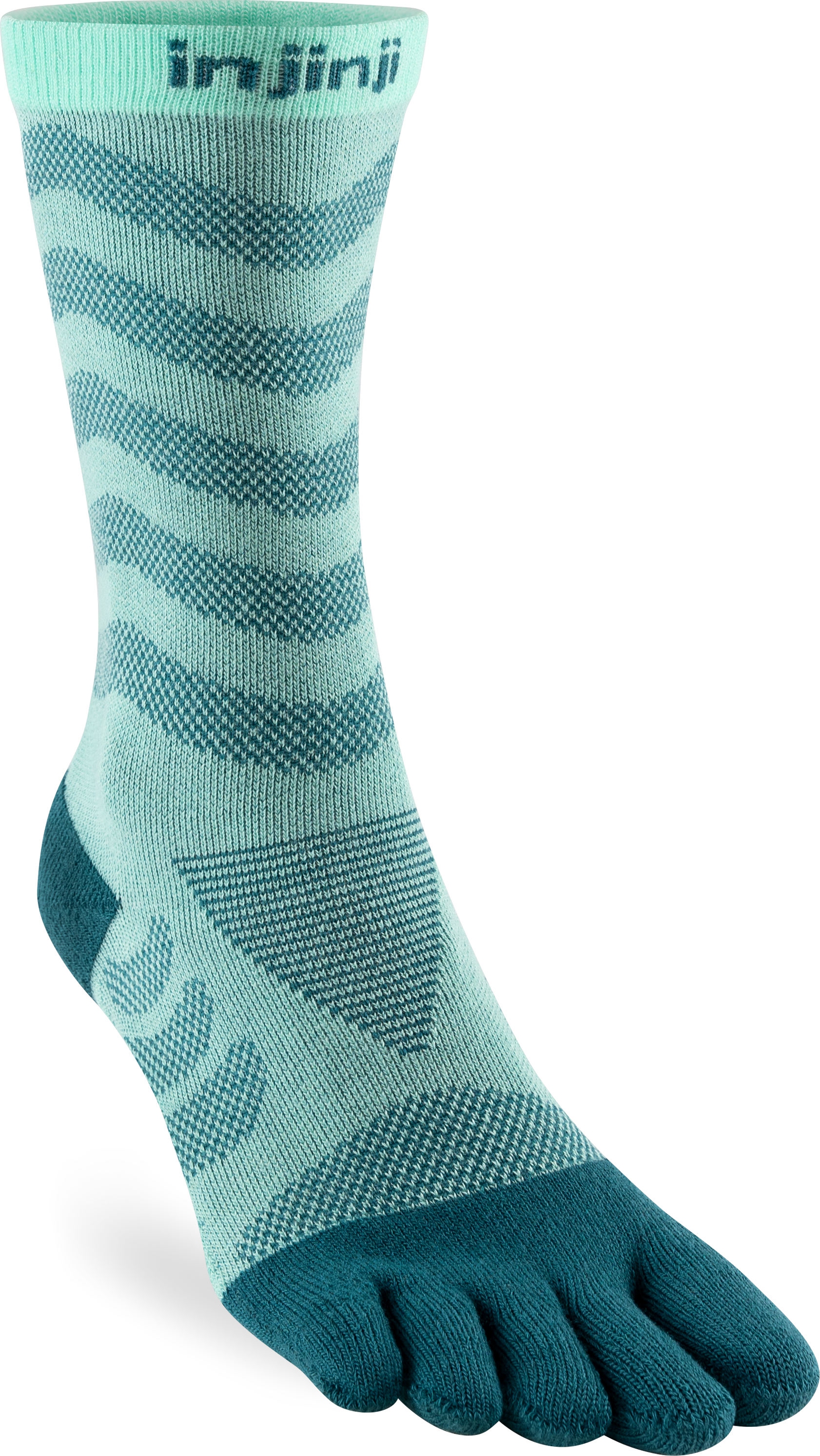 Injinji Toe Socks - Injinji Ultra Run Crew Ladies Glacier (NEW 2024) - Barefoot Junkie - Injinji Socks