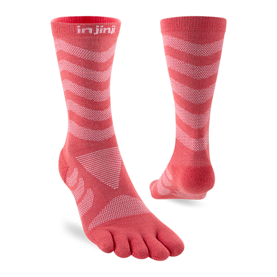 Injinji Ultra Run Crew Womens Coral - Barefoot Junkie