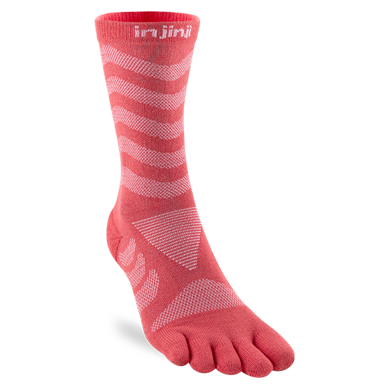 Injinji Ultra Run Crew Womens Coral - Barefoot Junkie