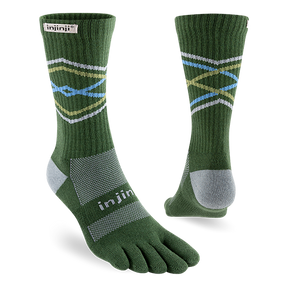 Injinji Toe Socks - Injinji Trail Midweight Crew Midnight Forest (NEW AW23) - Barefoot Junkie - Injinji Socks