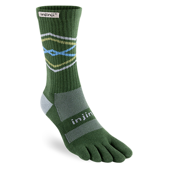 Injinji Toe Socks - Injinji Trail Midweight Crew Midnight Forest (NEW AW23) - Barefoot Junkie - Injinji Socks