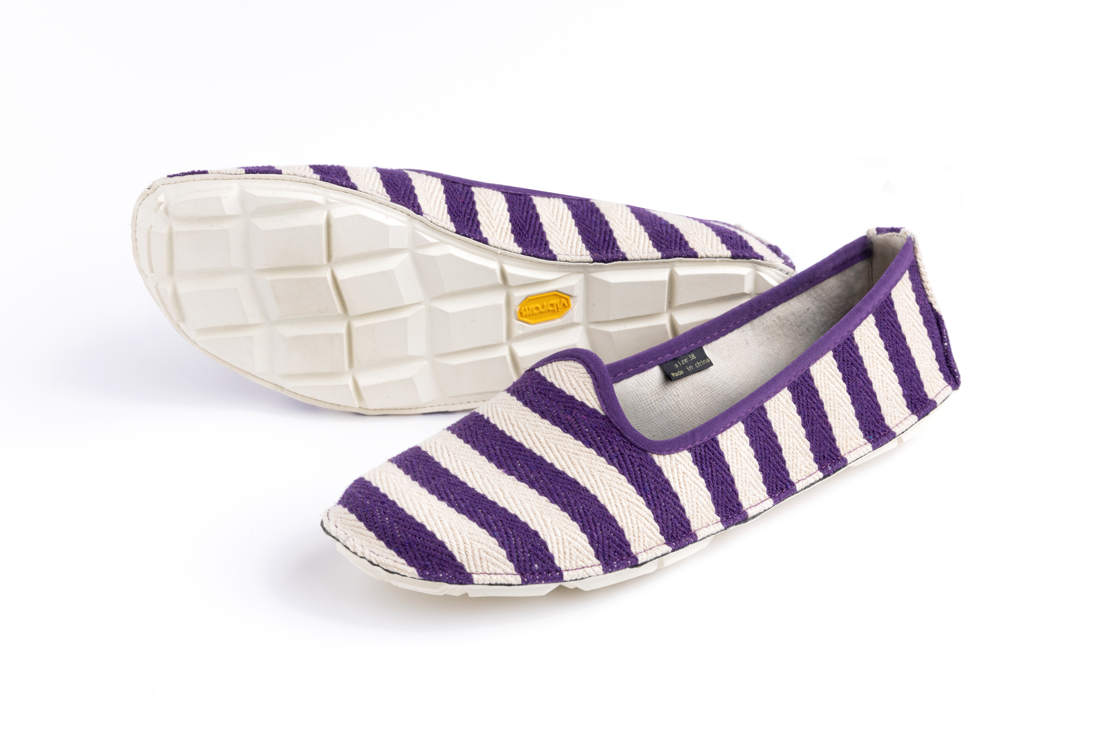 Vibram One Quarter - One Quarter Womens Stripes White Purple - Barefoot Junkie - Shoes