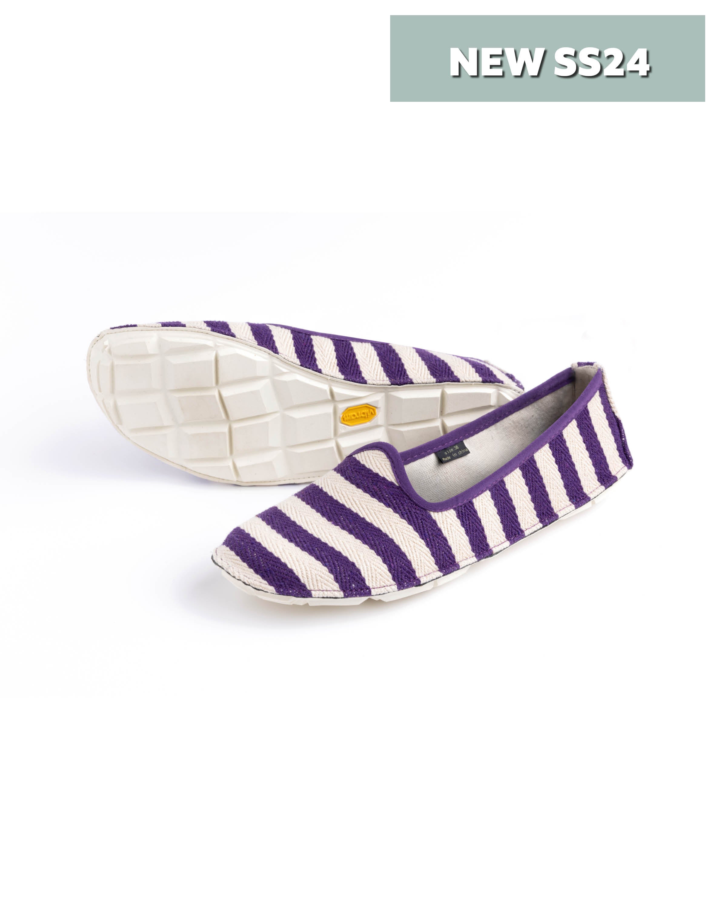 Vibram One Quarter - One Quarter Womens Stripes White Purple - Barefoot Junkie - Shoes