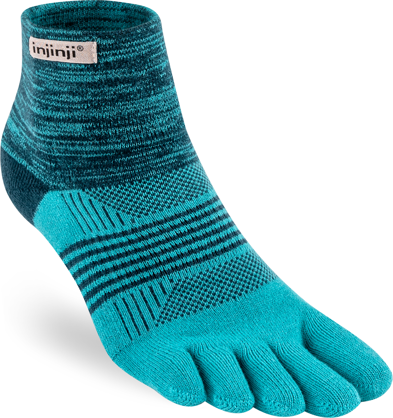 Injinji Toe Socks - Injinji Trail Midweight Mini Crew Ladies Calypso (NEW AW23) - Barefoot Junkie - Injinji Socks