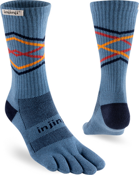 Injinji Toe Socks - Injinji Trail Midweight Crew Midnight Lake (NEW AW23) - Barefoot Junkie - Injinji Socks