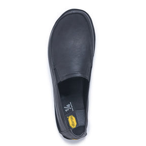 One Quarter Mens Black Leather birdseye