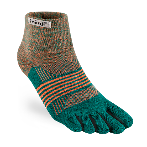 Injinji Trail Midweight Mini Crew Ladies Tidepool (New 2023) - Barefoot Junkie