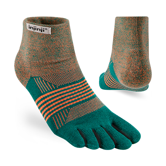 Injinji Trail Midweight Mini Crew Ladies Tidepool (New 2023) - Barefoot Junkie