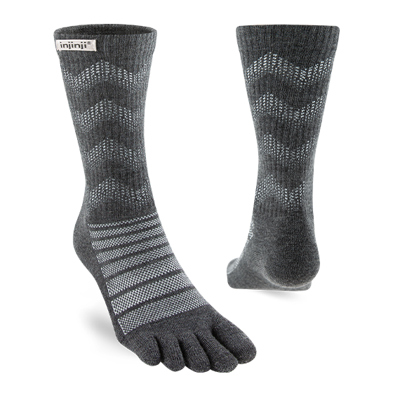 Injinji Outdoor Midweight Crew Slate (New 2023) - Barefoot Junkie