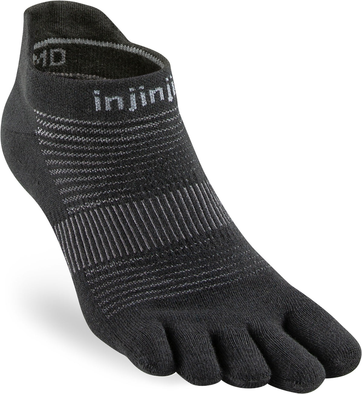 Injinji Toe Socks - Injinji Ultra Run Light Weight No Show Black (New 2023) - Barefoot Junkie - Injinji Socks