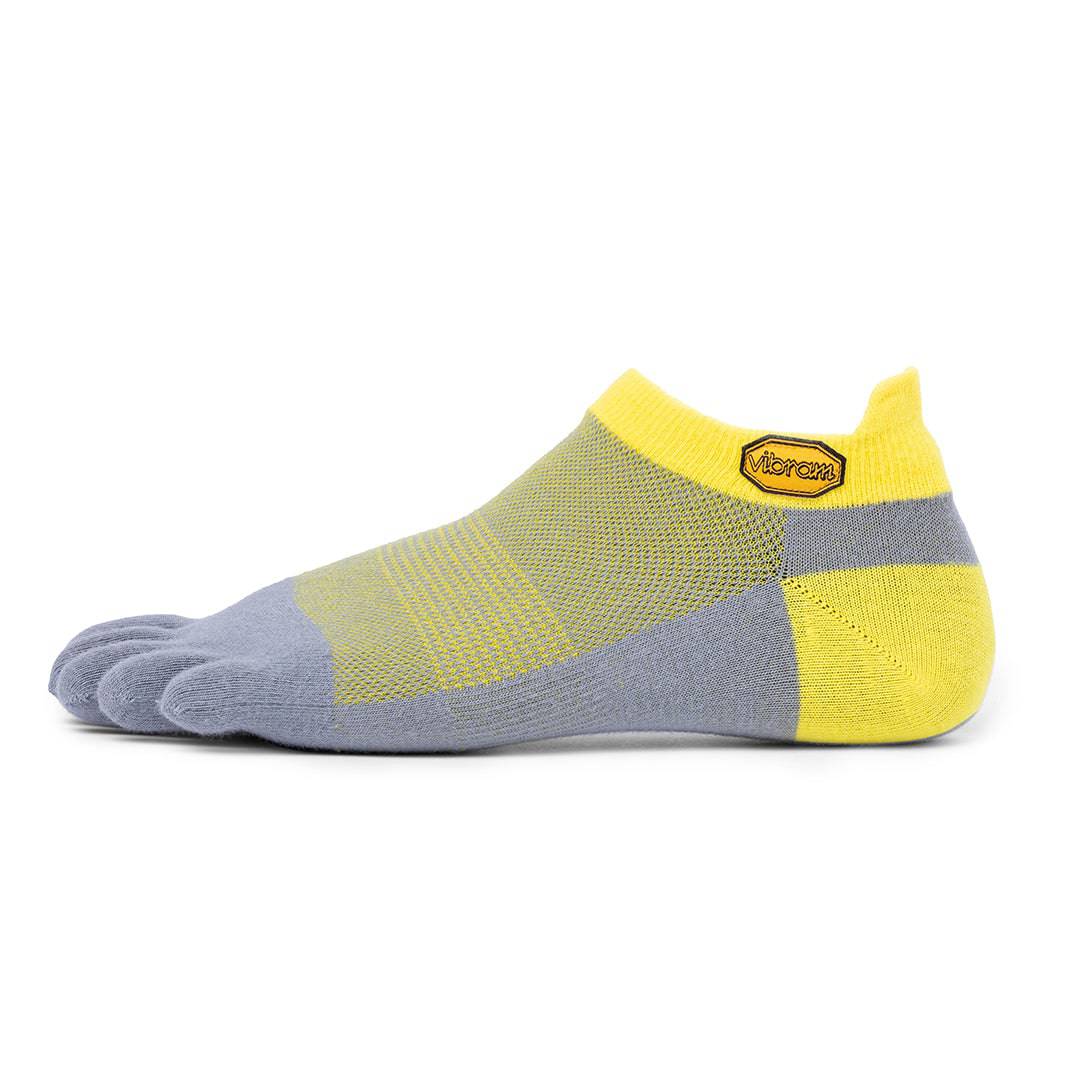 Vibram No Show Toe Socks yellow grey 2