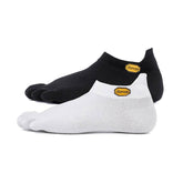 Vibram No Show Toe Socks (2 Pack) Black white 2