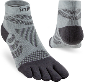Injinji Toe Socks - Injinji Ultra Run Mini Crew Ladies Slate (New 2023) - Barefoot Junkie - Injinji Socks