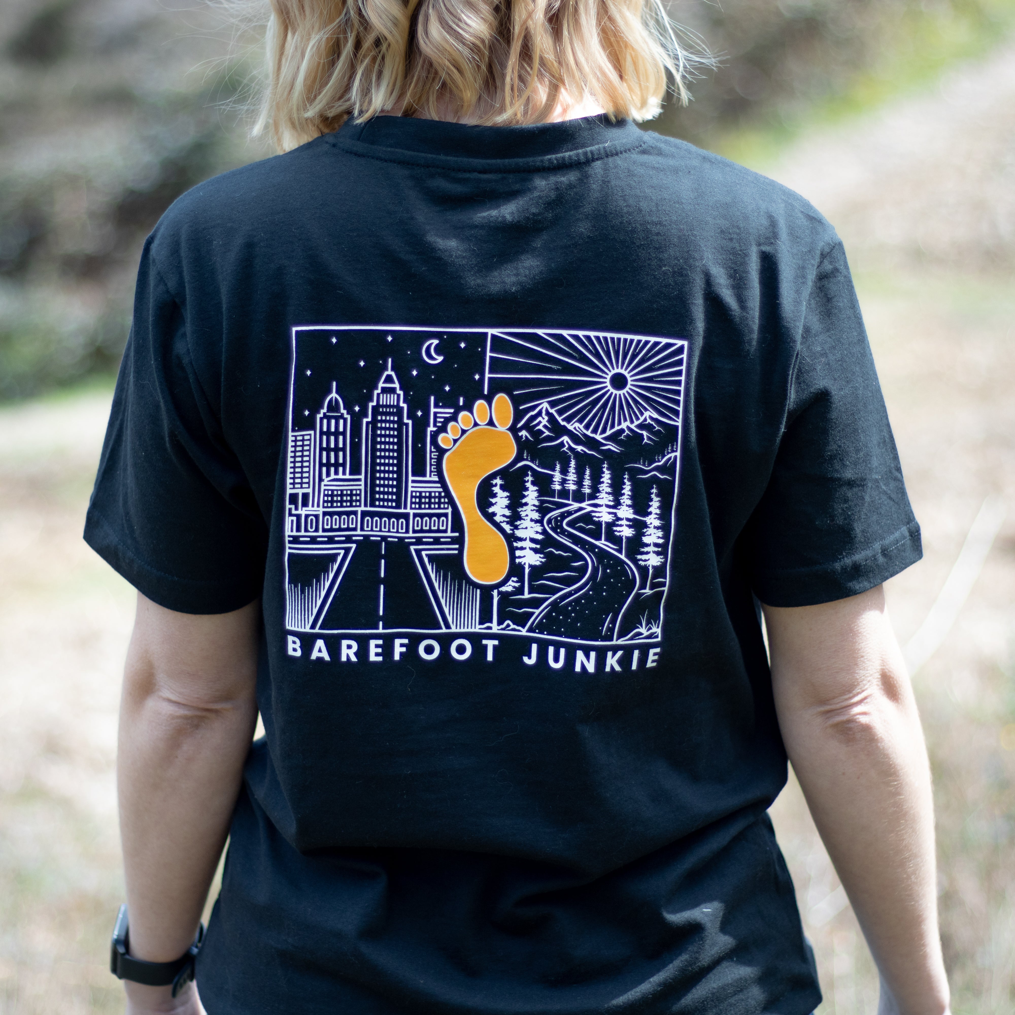 Barefoot Junkie - Barefoot Junkie Night & Day T-Shirt Black Unisex Fit - Barefoot Junkie - T-Shirt
