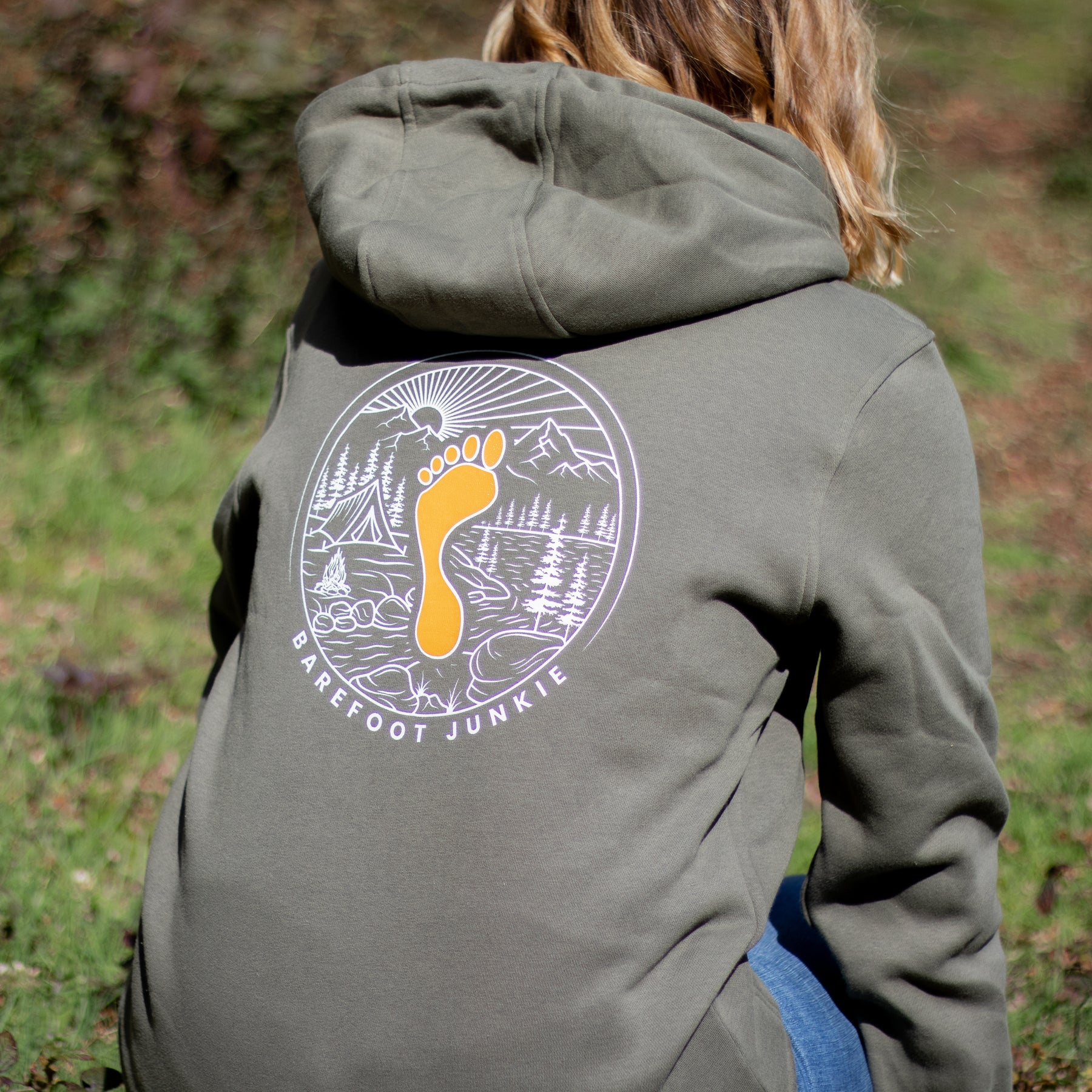 Barefoot Junkie - Barefoot Junkie Explore Hoodie Olive Unisex Fit - Barefoot Junkie - Hoodie