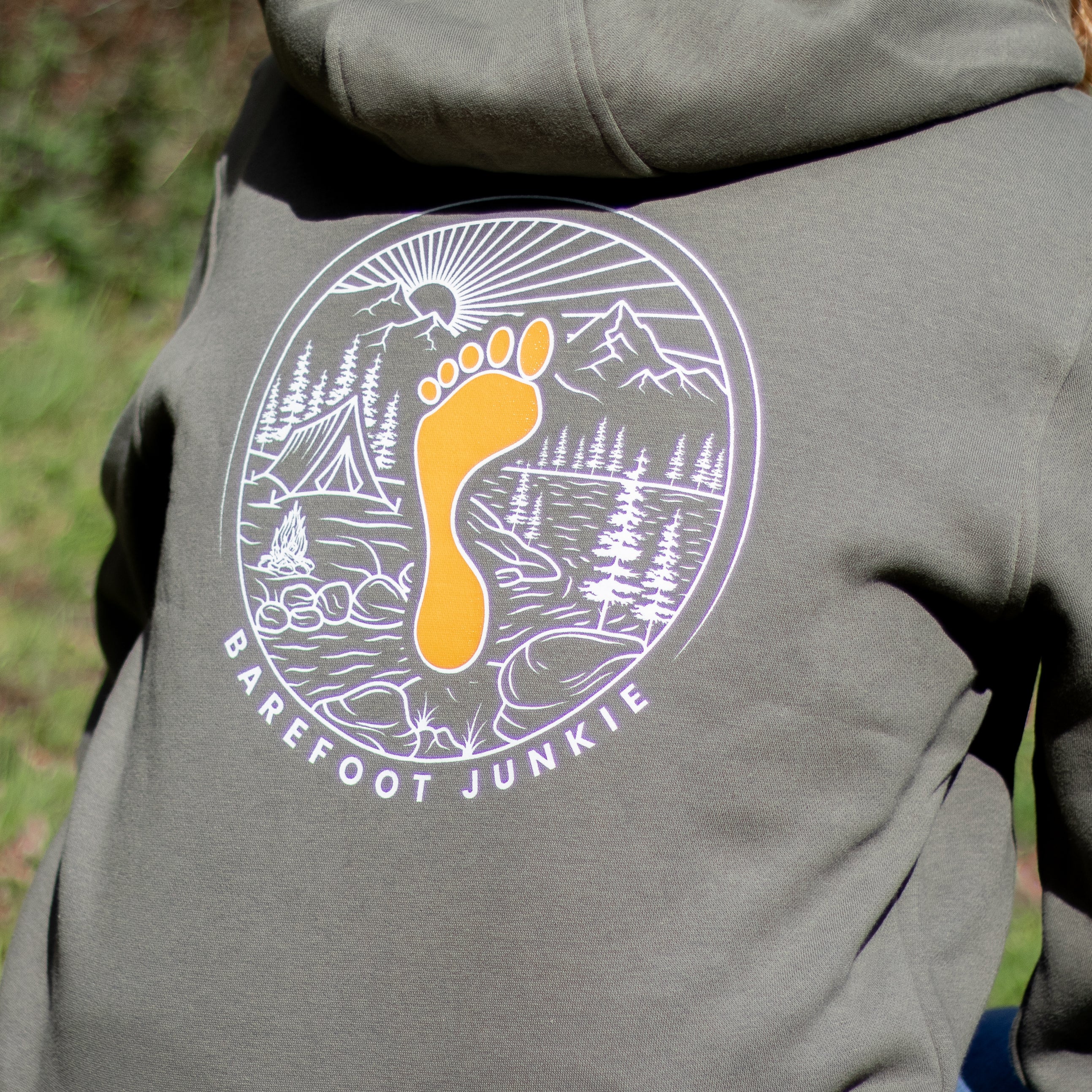 Barefoot Junkie - Barefoot Junkie Explore Hoodie Olive Unisex Fit - Barefoot Junkie - Hoodie