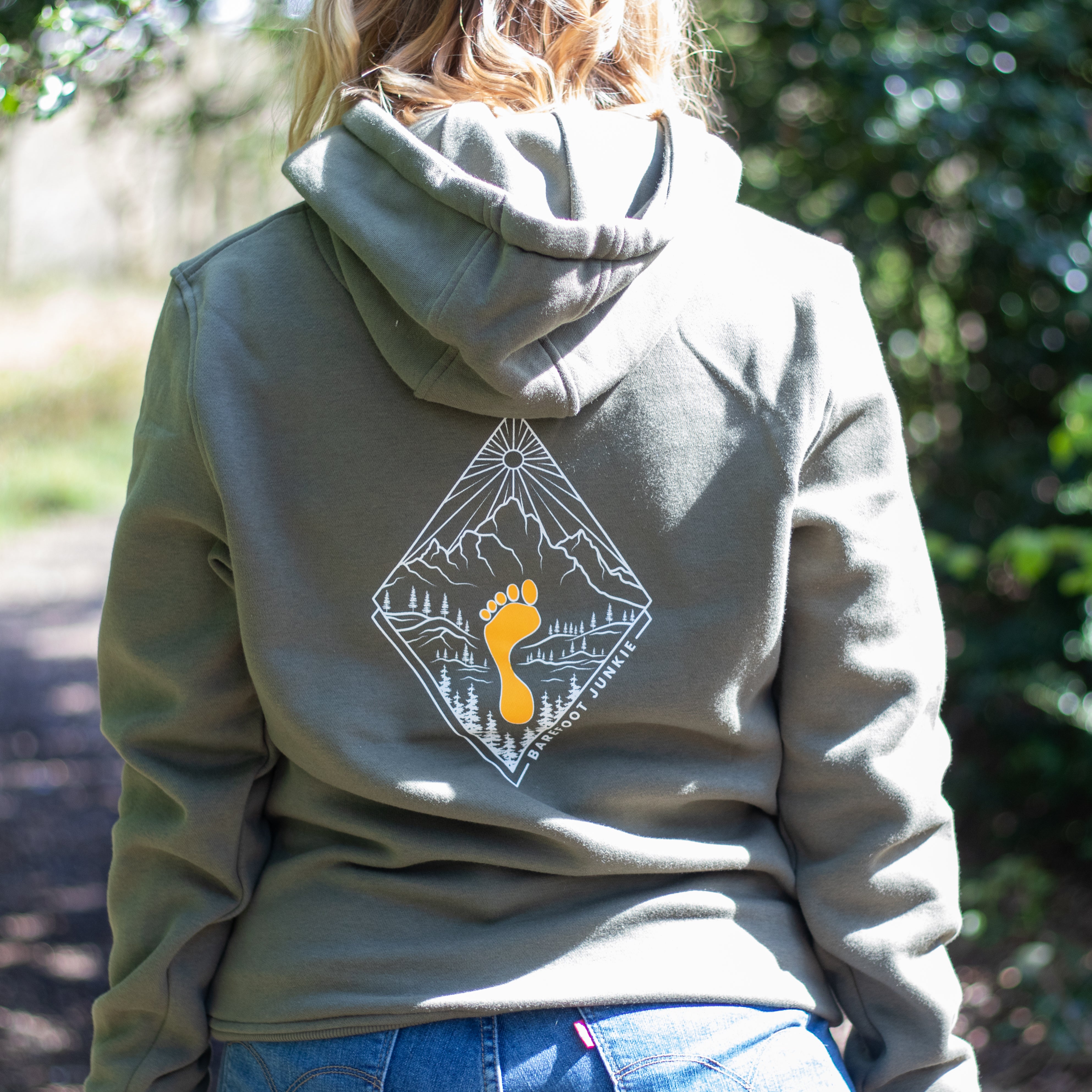 Barefoot Junkie - Barefoot Junkie Diamond Love Hoodie Olive Unisex - Barefoot Junkie - Hoodie