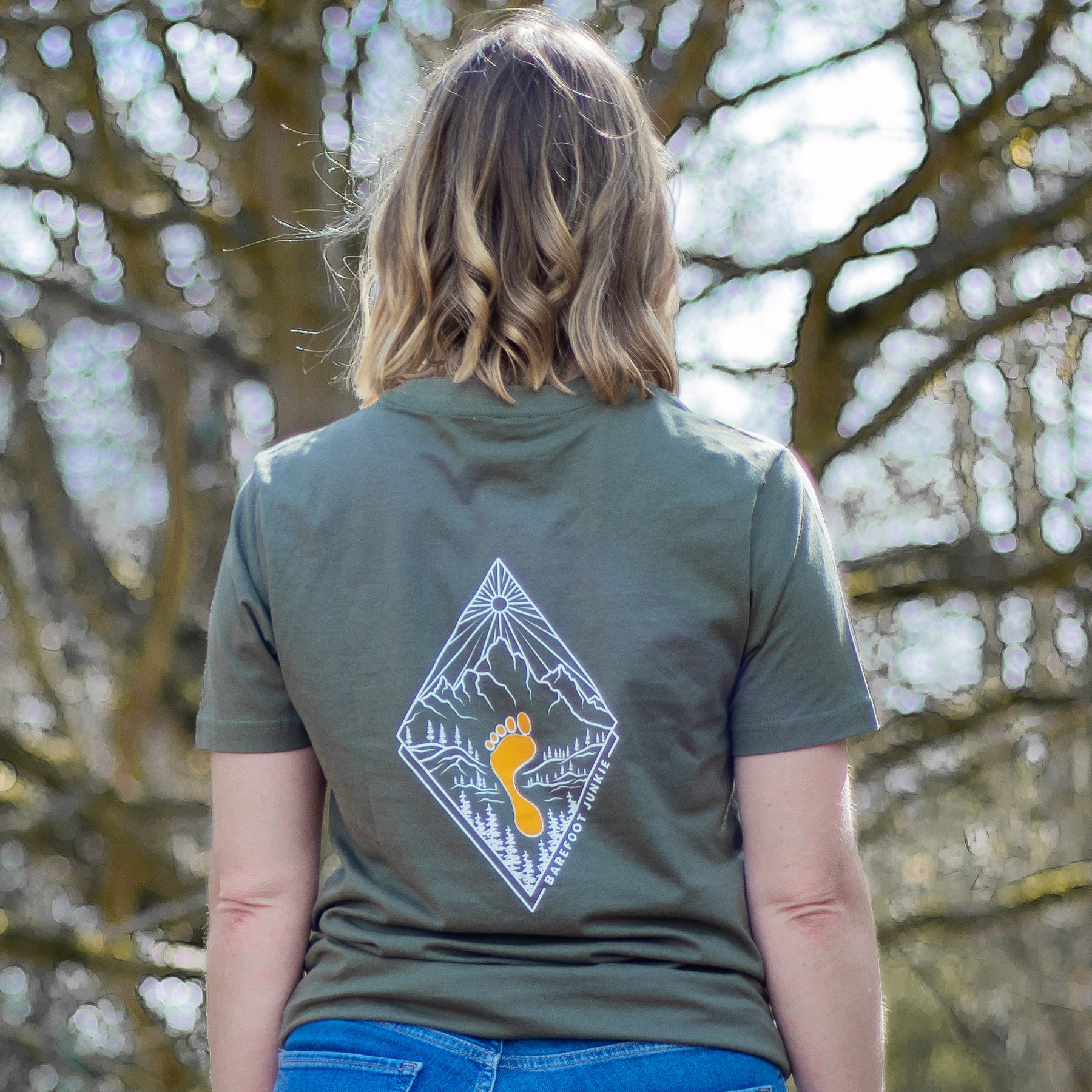 Barefoot Junkie - Barefoot Junkie Diamond Love T-Shirt Olive Unisex Fit - Barefoot Junkie - T-Shirt