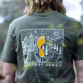 Barefoot Junkie - Barefoot Junkie Night & Day T-Shirt Olive Unisex Fit - Barefoot Junkie - T-Shirt