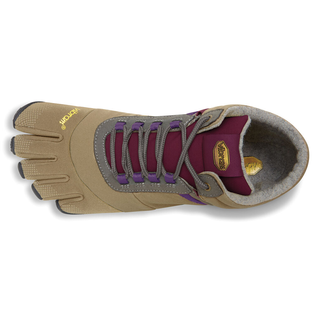 Vibram Fivefingers - Trek Ascent Womens Insulated Khaki Grape (buy size up) - Barefoot Junkie - Womens Vibram Fivefingers